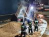 beim Abkippen musste mit Wasser nachgeholfen werden